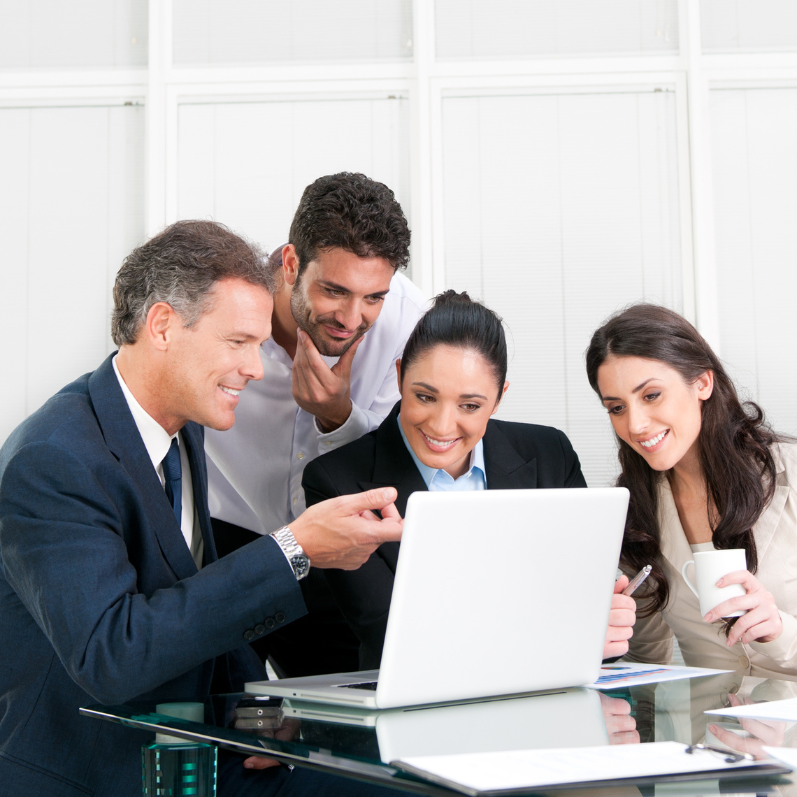 Smiling Business Team Working